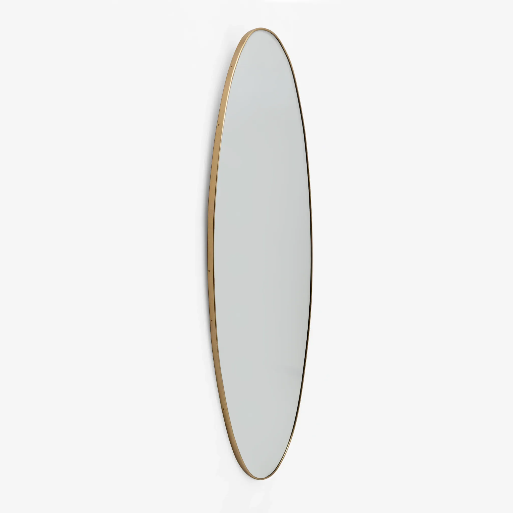 Attributed Gio Ponti Mid-century Modern Italian Brass Big Wall Mirror, 1950