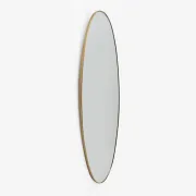 Attributed Gio Ponti Mid-century Modern Italian Brass Big Wall Mirror, 1950