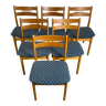 Lot de 6 chaises de salle à manger vintage en hêtre et chêne, années 60