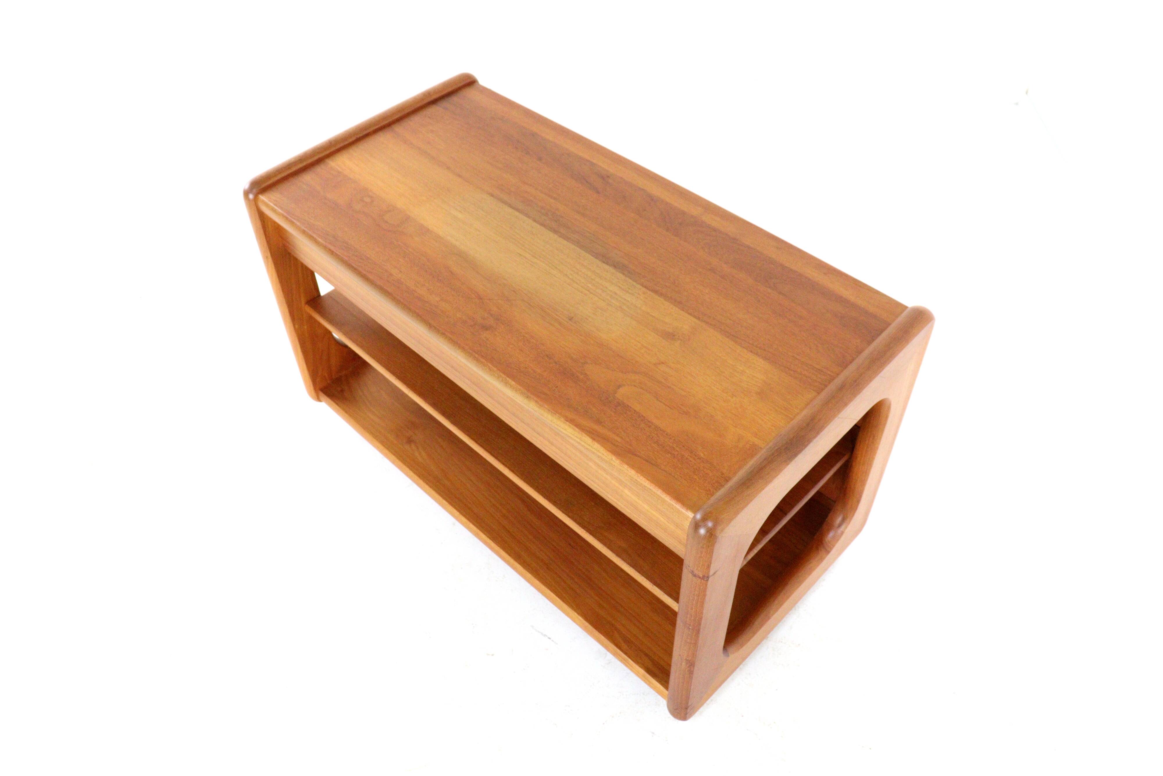 Desserte, table d'appoint vintage en teck sur roulettes, Danemark