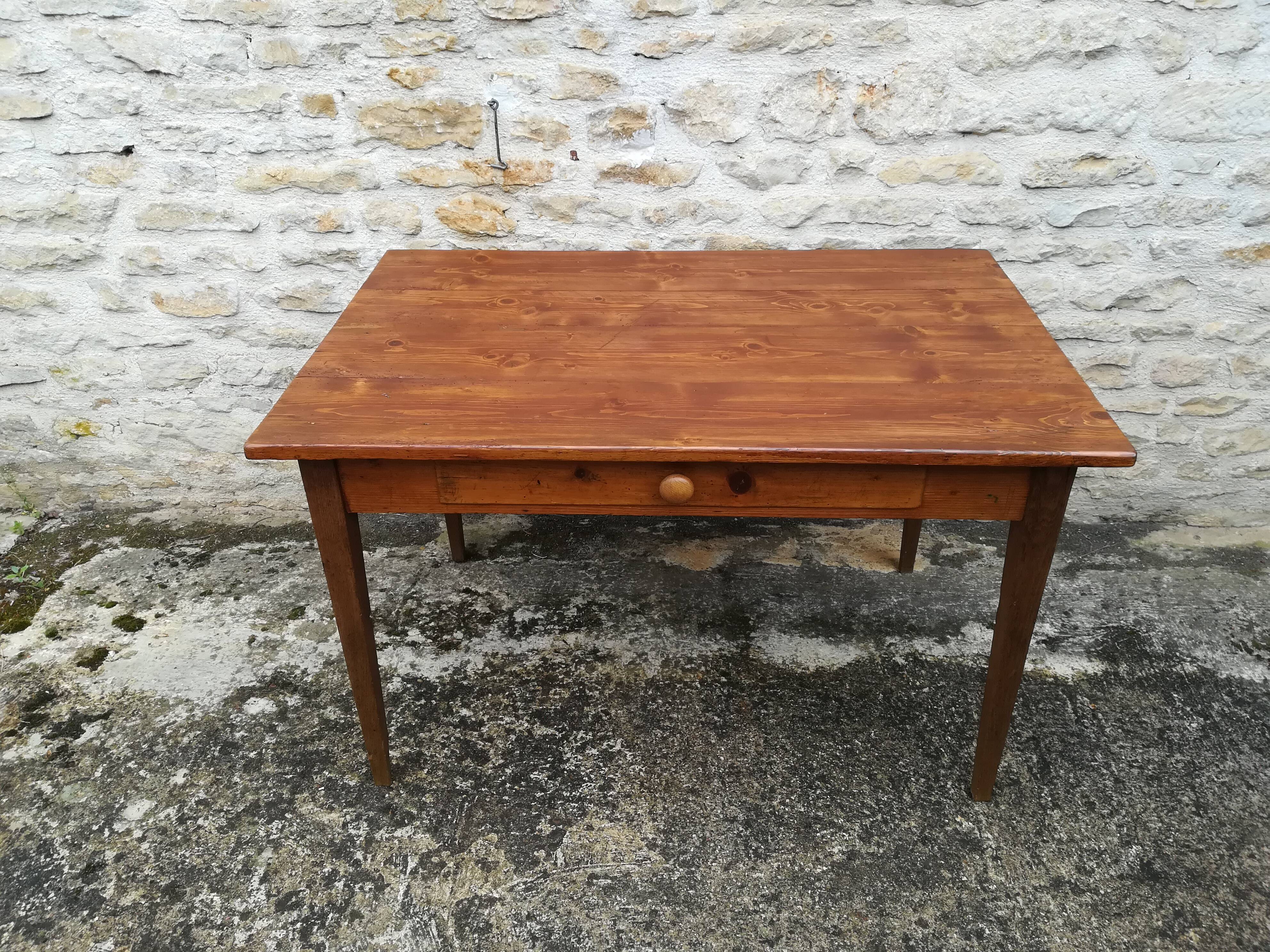 Farm table with drawer