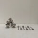 Egg cups and teaspoons x6 in silver metal Guy Degrenne