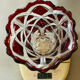 Antique bohemian crystal vase from the mid-20th century in bacara style.