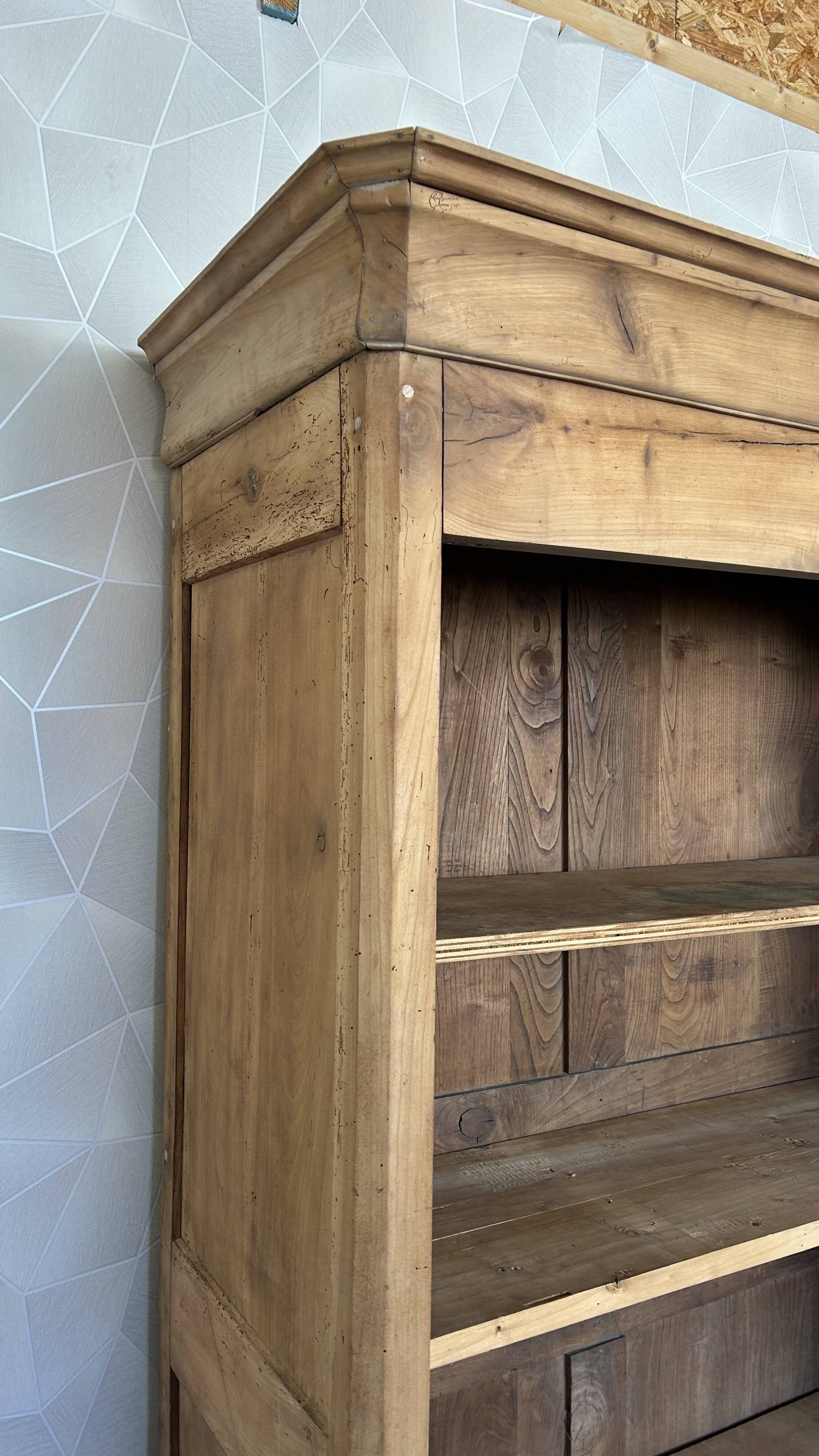 Old solid wood airbrushed wardrobe