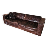 Massive / loose cover / brown leather / lounge sofa / 1970s/