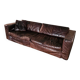 Massive / loose cover / brown leather / lounge sofa / 1970s/