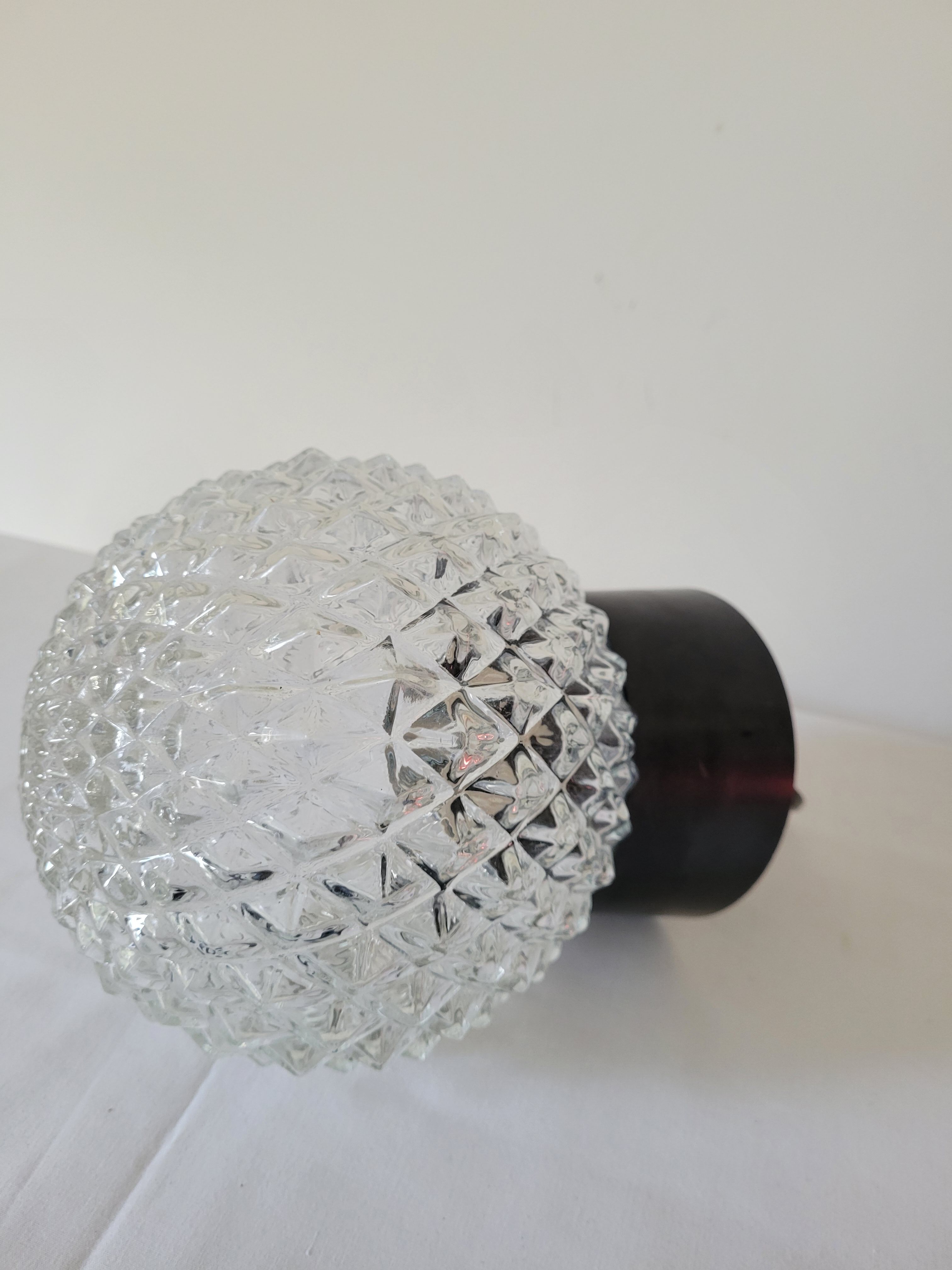 Glass ceiling lamp and bakelite RZB Leuchten