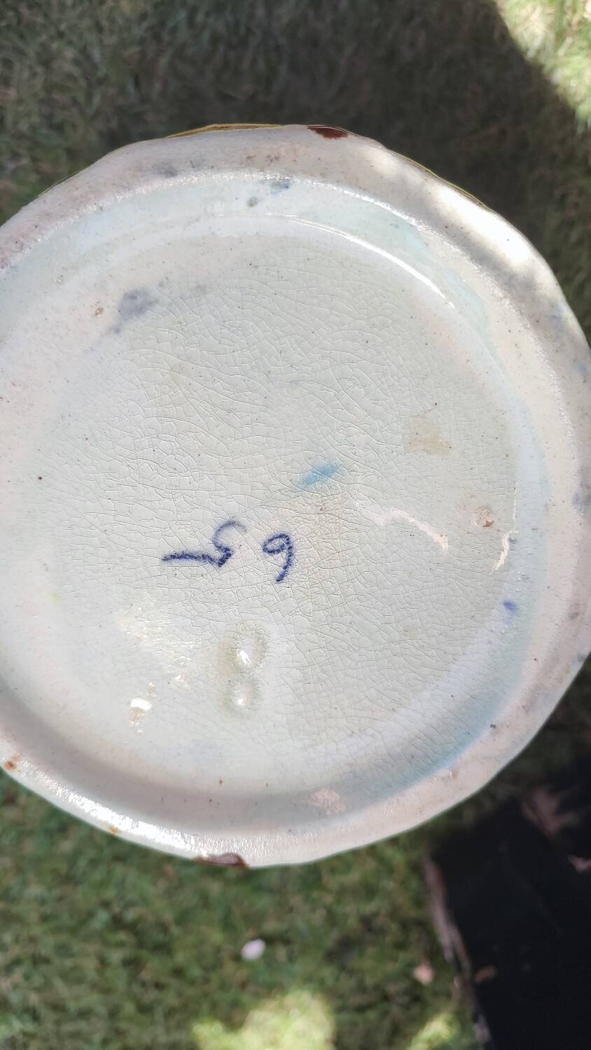 Paire de cache-pots en barbotine