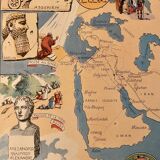 Old illustrated map of the Orient from 1948 - JP Pinchon