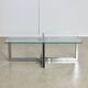 Sculpted Chrome Base Coffee Table with Glass Top