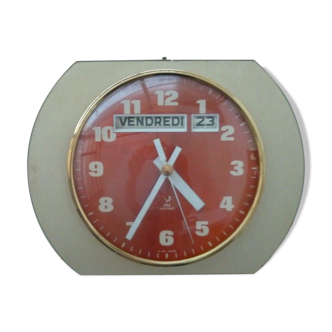 Horloge jaz dateur mural années 70