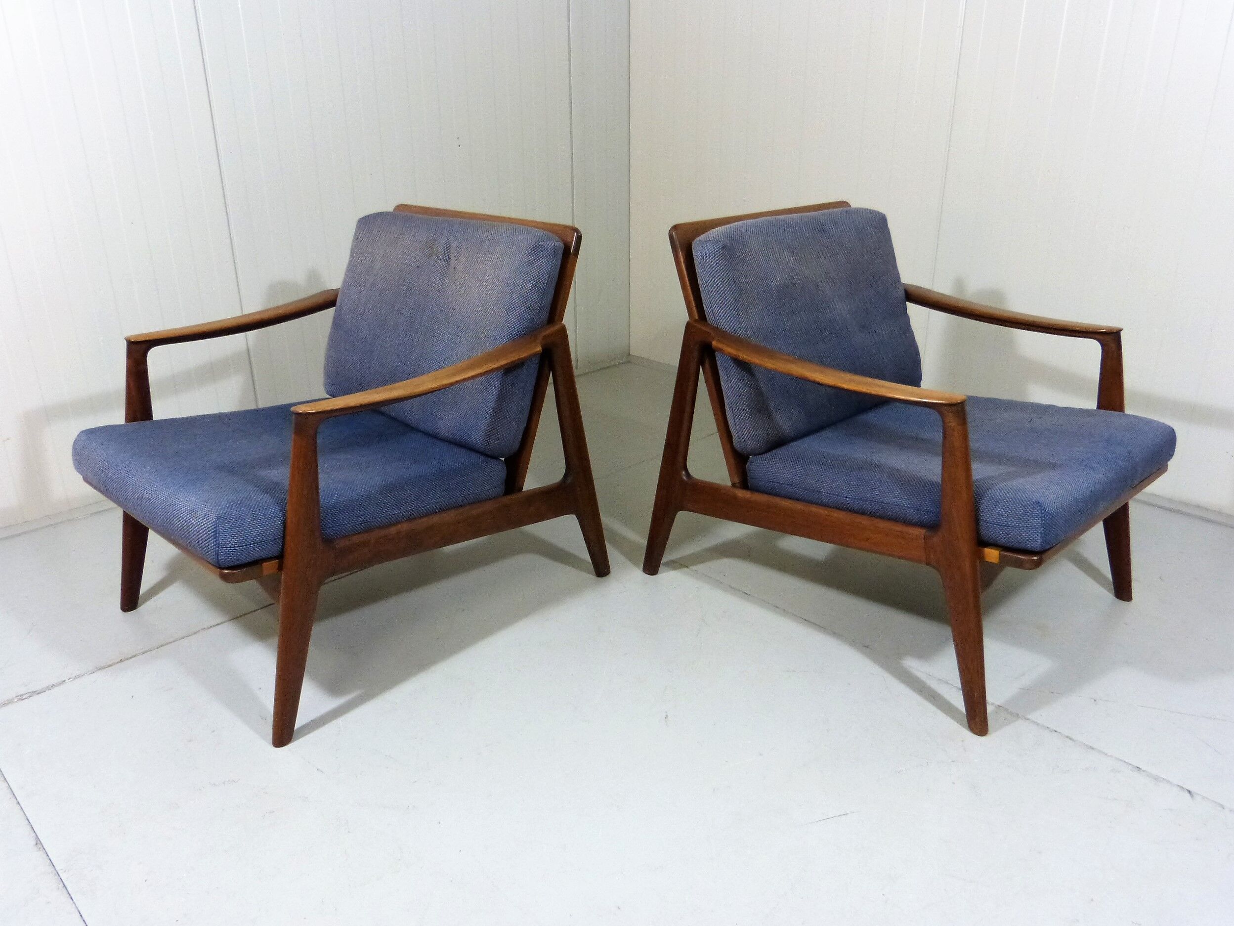 Set of 2 Teak Easy Chairs, Denmark 1960's