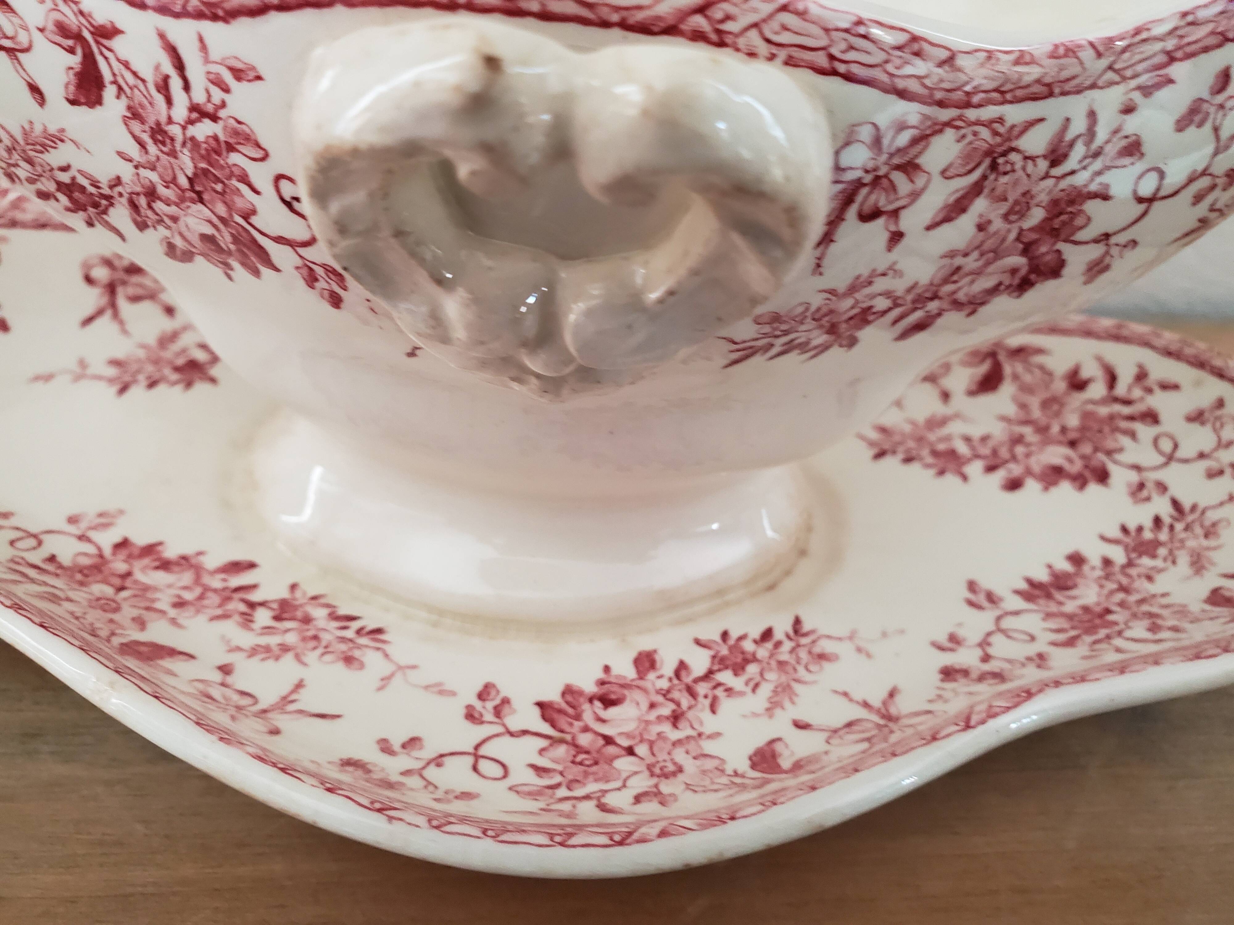 Ravier set, Gien ceramic saucière