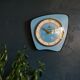 Vintage formica clock silent wall clock "DAM Electric Blue"