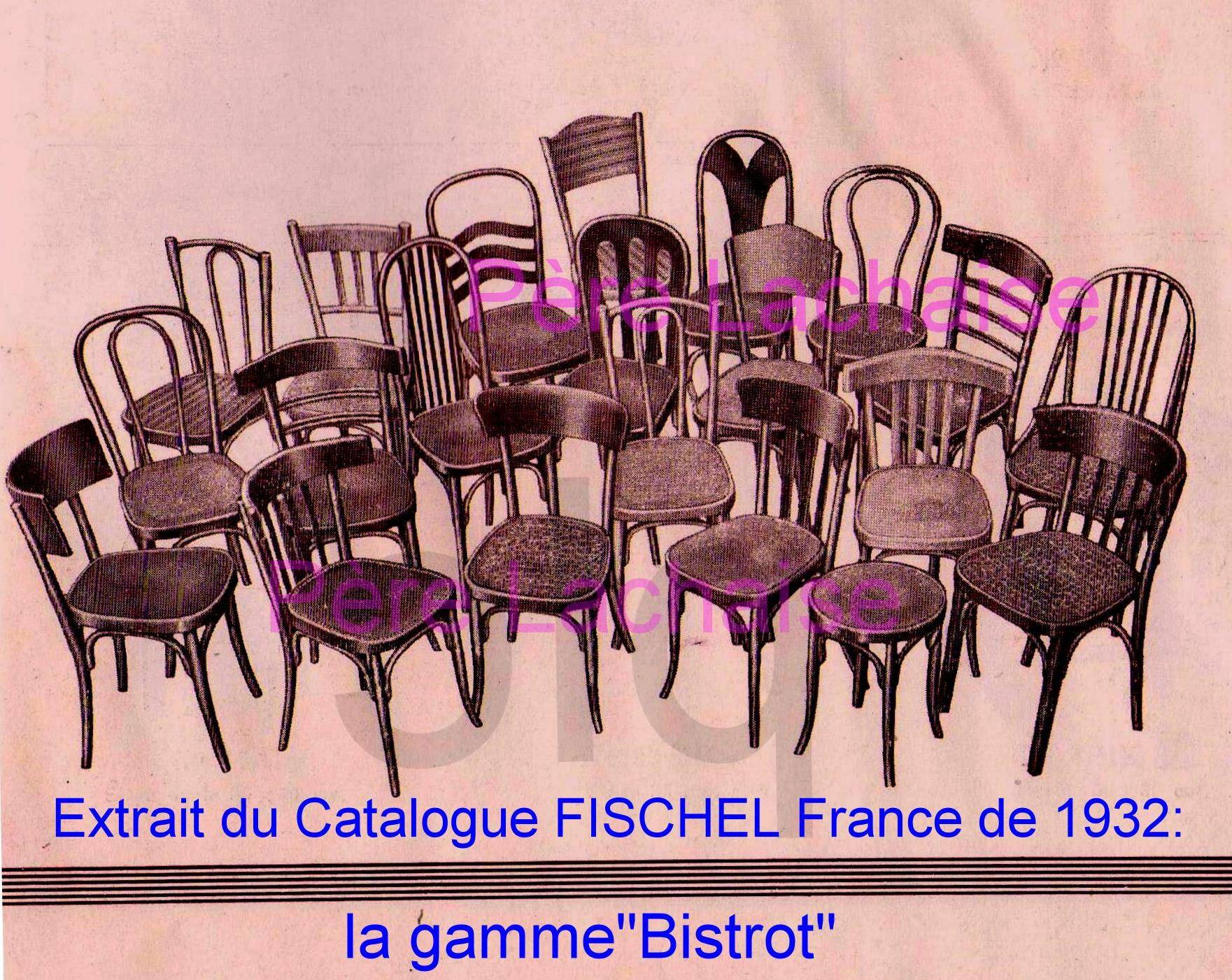 2 FISCHEL Bistrot chairs No. 89 1/2, 1932 wooden seat