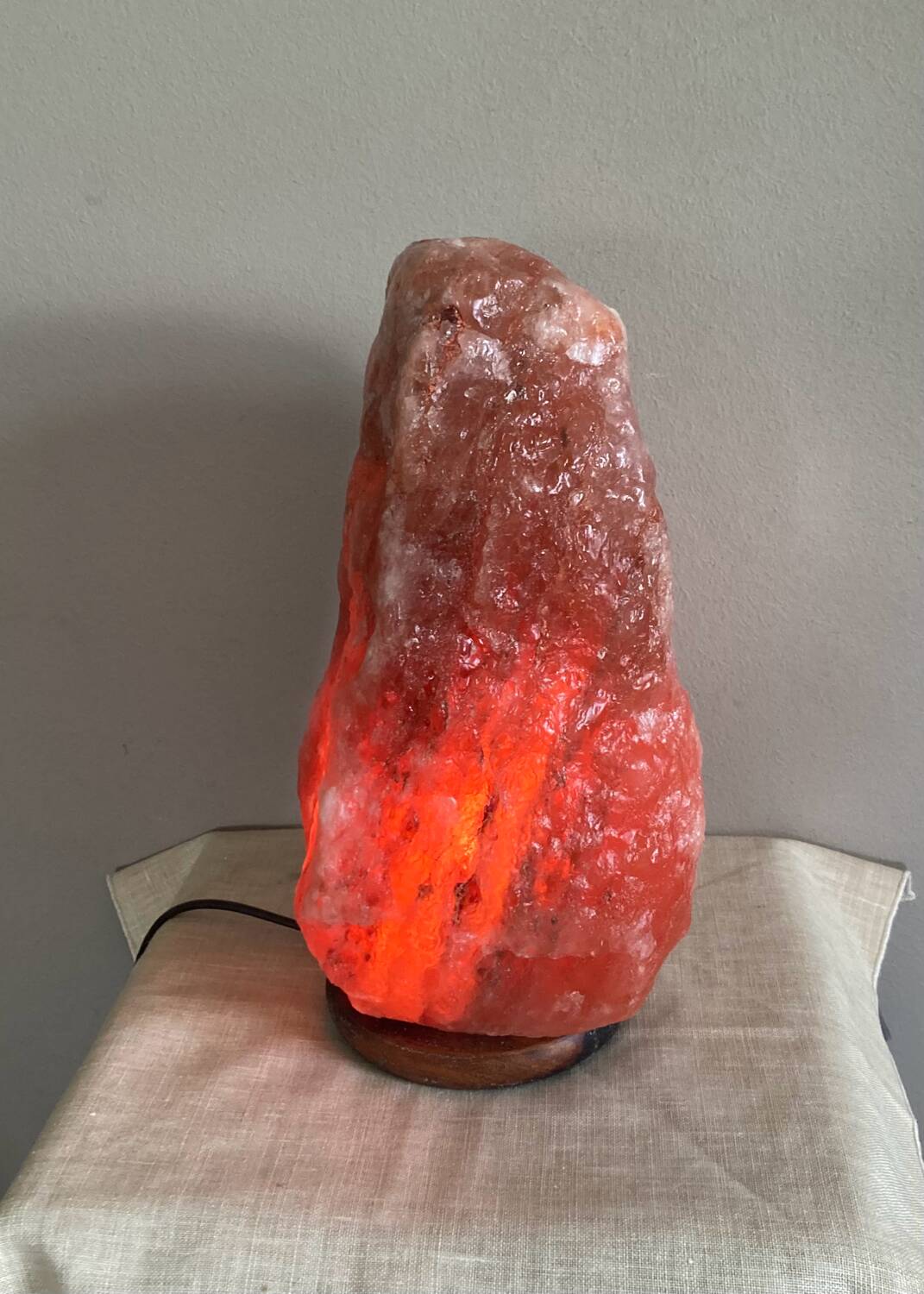 Genuine Himalayan salt stone lamp from the 1970s