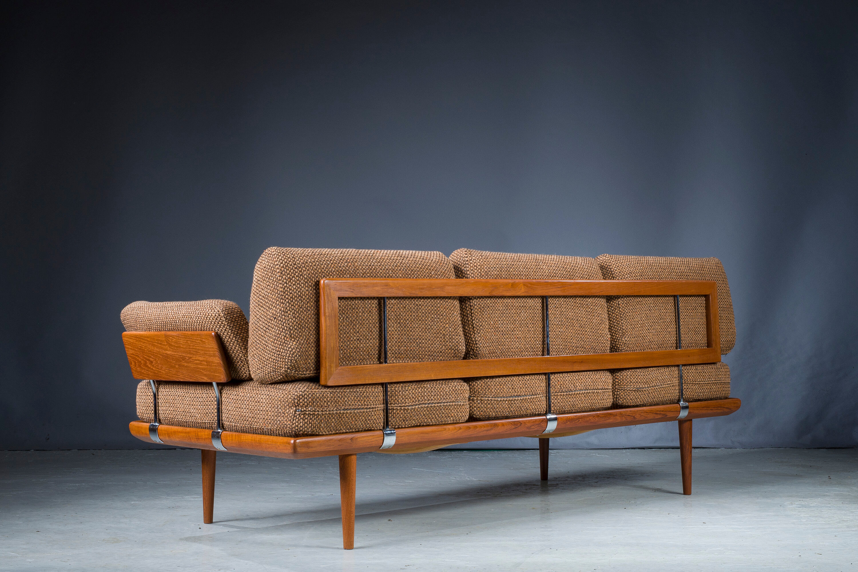 Danish Teak Fd 417 3 Seats Sofa Model Minerva by Peter Hvidt and Orla Molgaard-Nielsen for France &