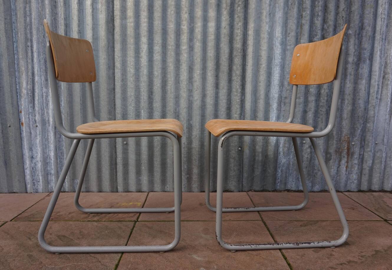 Industrial vintage Chairs Willem Hendrik Gispen for Gispen 1950s, Set of 2