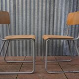 Industrial vintage Chairs Willem Hendrik Gispen for Gispen 1950s, Set of 2