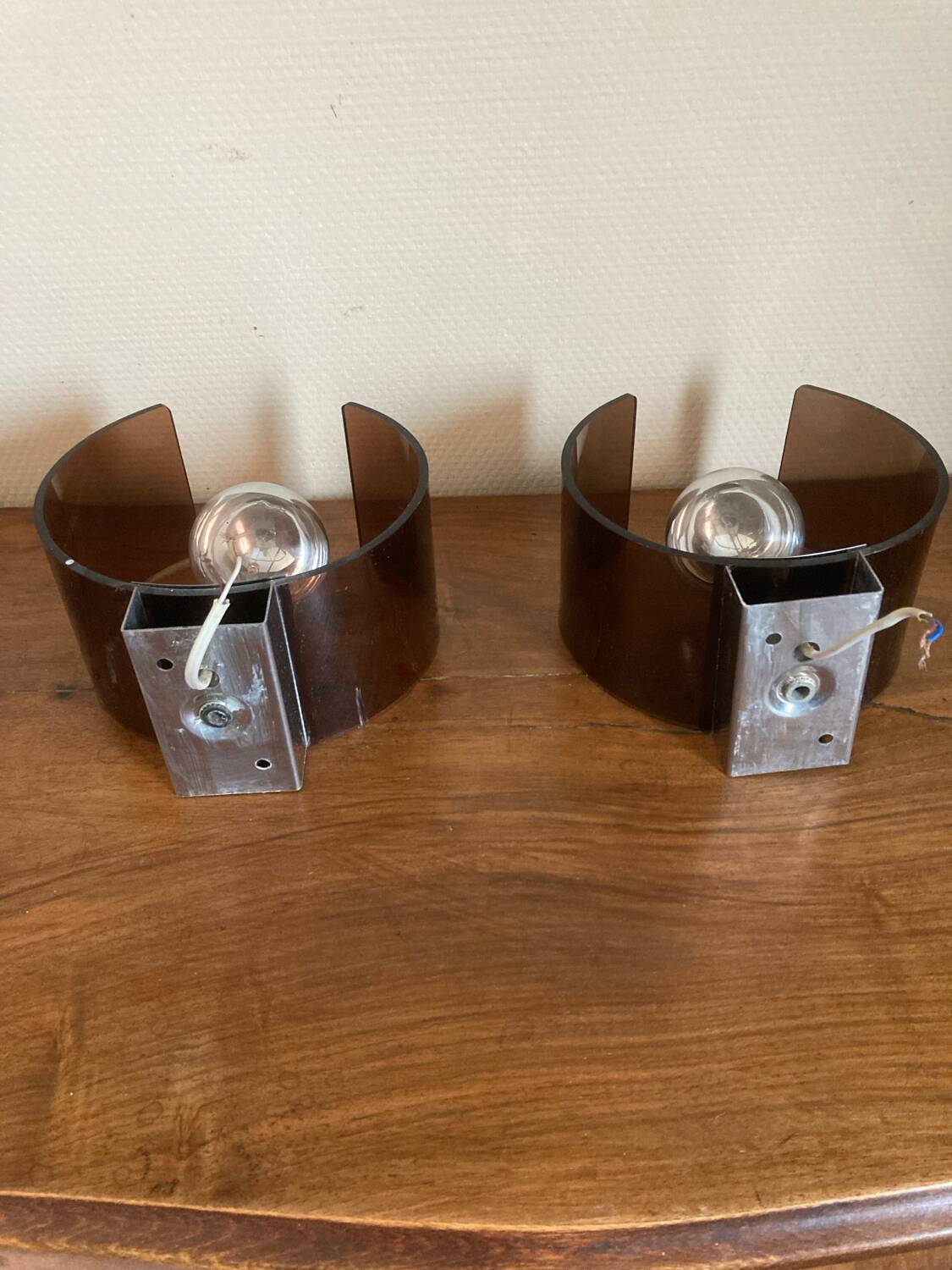 Plexiglass wall lights 1970