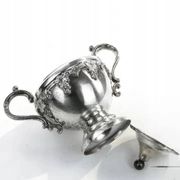 Art Nouveau sugar bowl, silver-plated brass, Germany, early 20th century