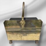 Vintage French fireplace basket for wood