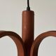 Suspended Sputnik counterweight lamp with 5 arms in teak by Domus, 1970s, Italy.