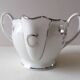 Limoges Maigre Gras porcelain sauce boat with silver decoration