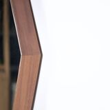 Octagonal Scandinavian teak mirror from the 1960s