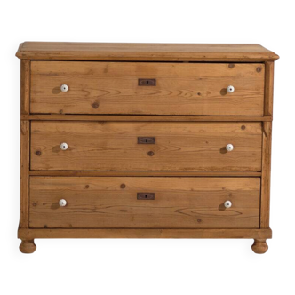 Commode ancienne en pin massif – Europe centrale (c.1880–1910)