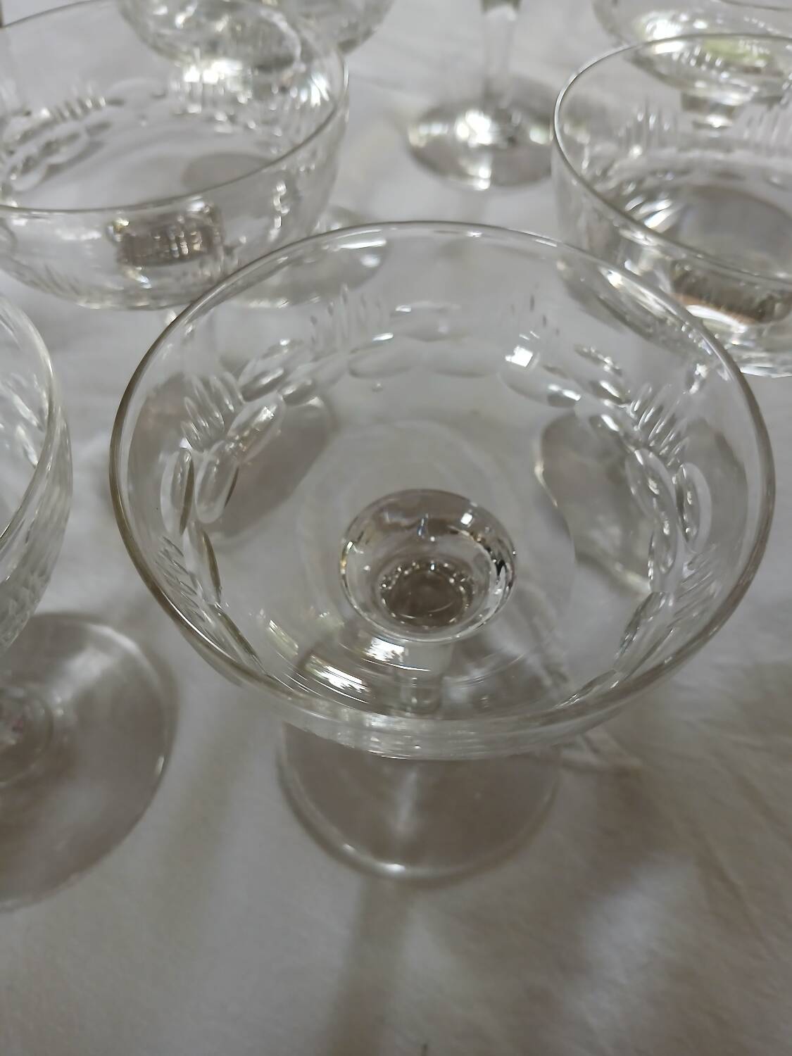 11 antique champagne glasses