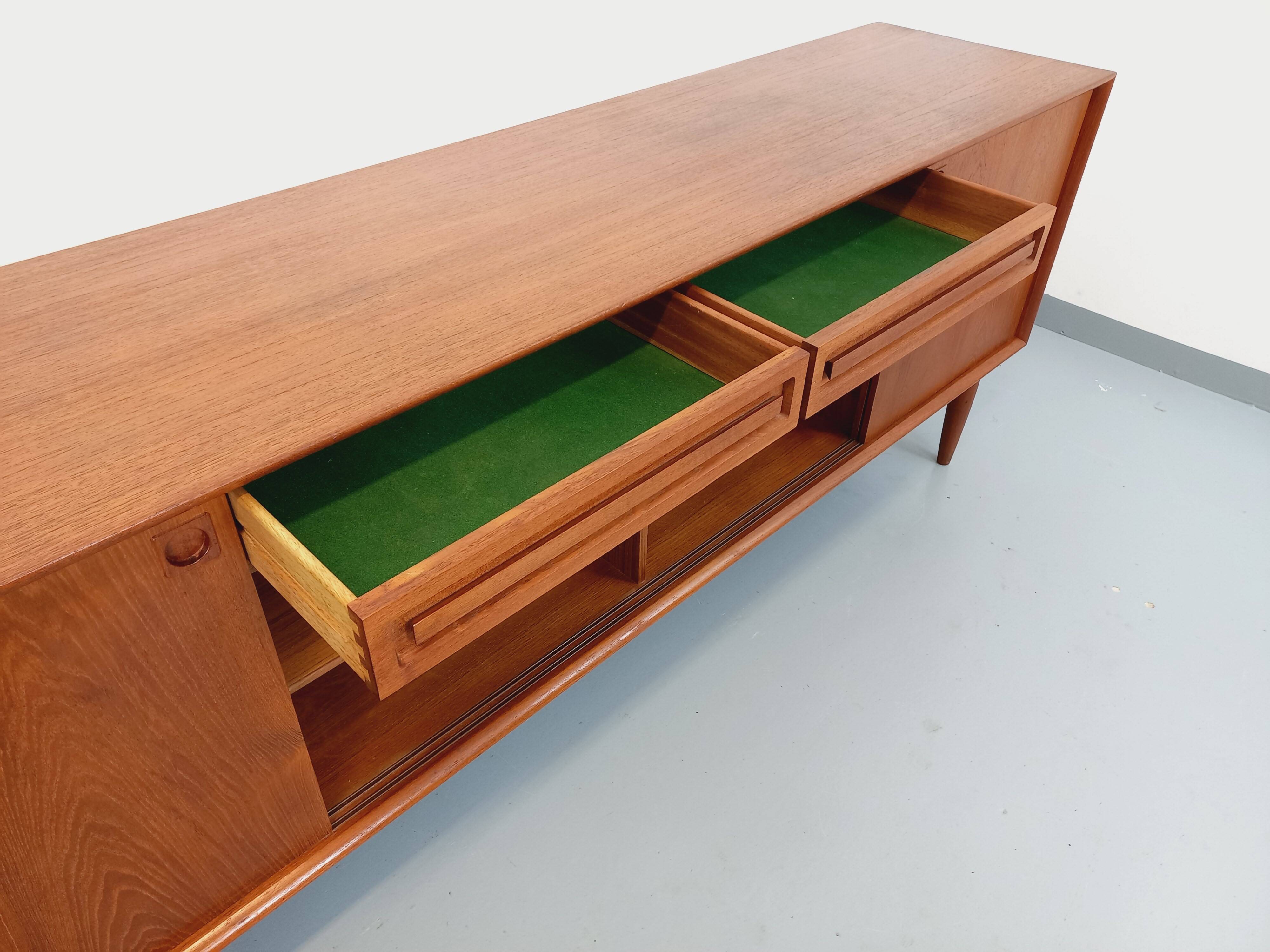 Vintage Scandinavian teak sideboard from the 60s by designer Edvard Valentinsen for Samcom