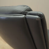 Grey leather swivel armchair, Danish design, 1960s, designer: Geoffrey Harcourt, manufacturer: Artif