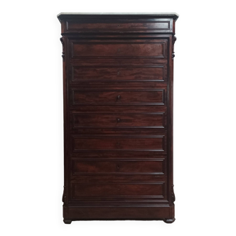 Large professional piece of furniture with 8 drawers in mahogany, Napoleon III period