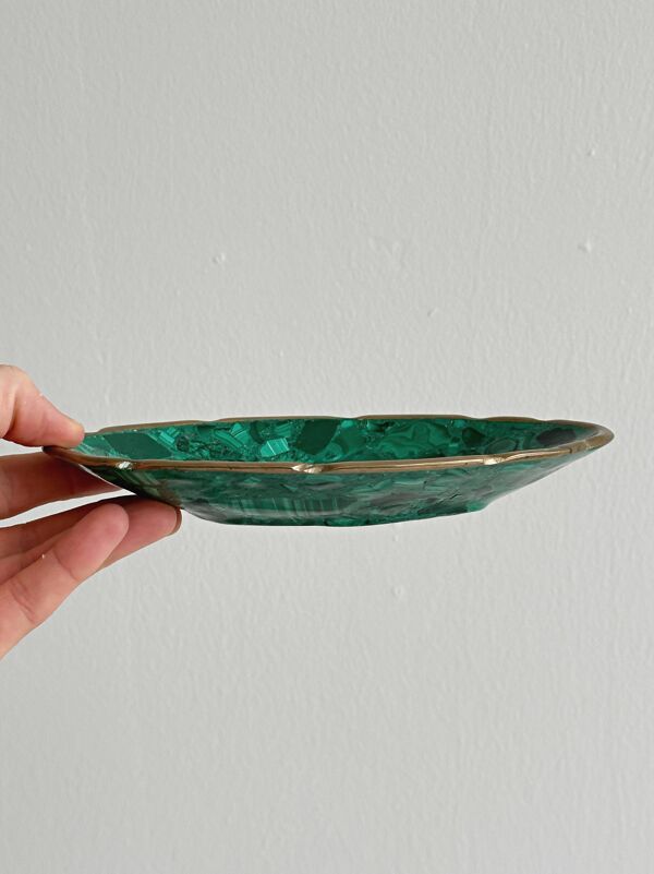 Porte savon en malachite vide poche
