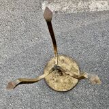 Henri POUENAT (1934-1987) Table ou guéridon en acier à patine mordorée