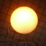 Round globe ceiling lamp in white opaline glass