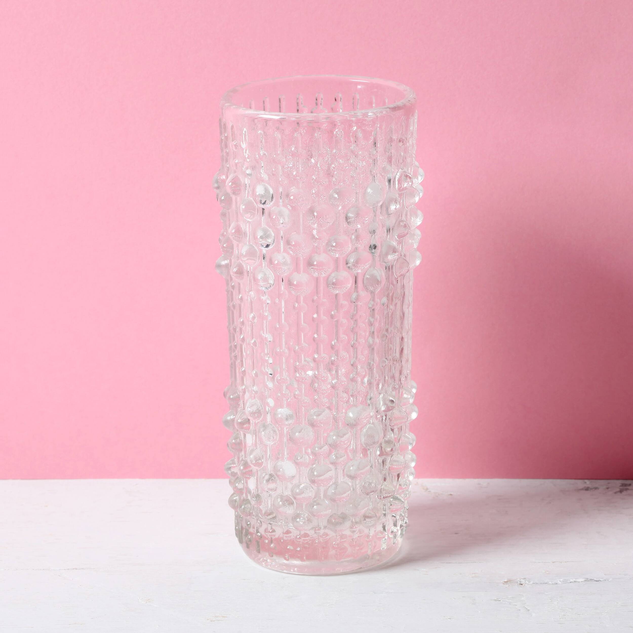 Vintage Pressed Glass Vase: CandleWax Design by František Pečený / 1972