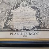 Turgot Plan 1739 – Vintage reproduction framed 100 x 80 cm with glass
