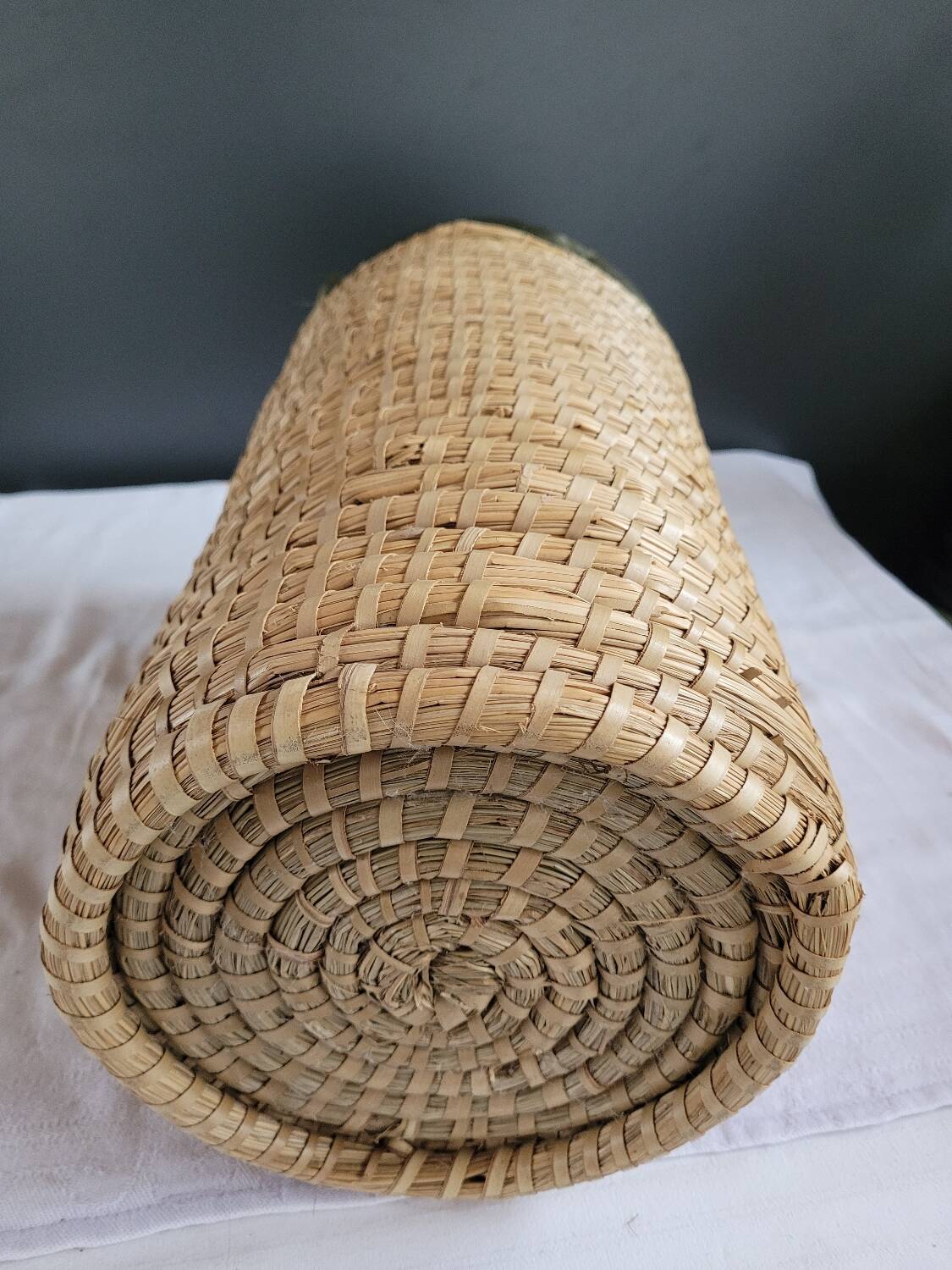 Copper and brass wicker basket