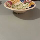Fruit drainer salad bowl in slip signed FC vintage