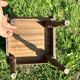 Vintage Dark Brown Wood Side Table - Vinyl Record Book Holder
