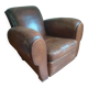 Club armchair, patinated leather