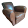 Club armchair, patinated leather