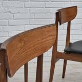 1960s, set of 5 Danish dining chairs, reupholstered, teak wood.