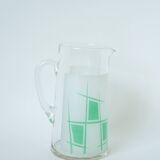 Glass pitcher and green psychedelic patterns, Design, 1970