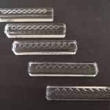 Set of 5 modernist knife rests in cut crystal - 1950s/1960s