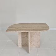 Travertine Coffee or Side Table in Teardrop Shape, Italy 1980s