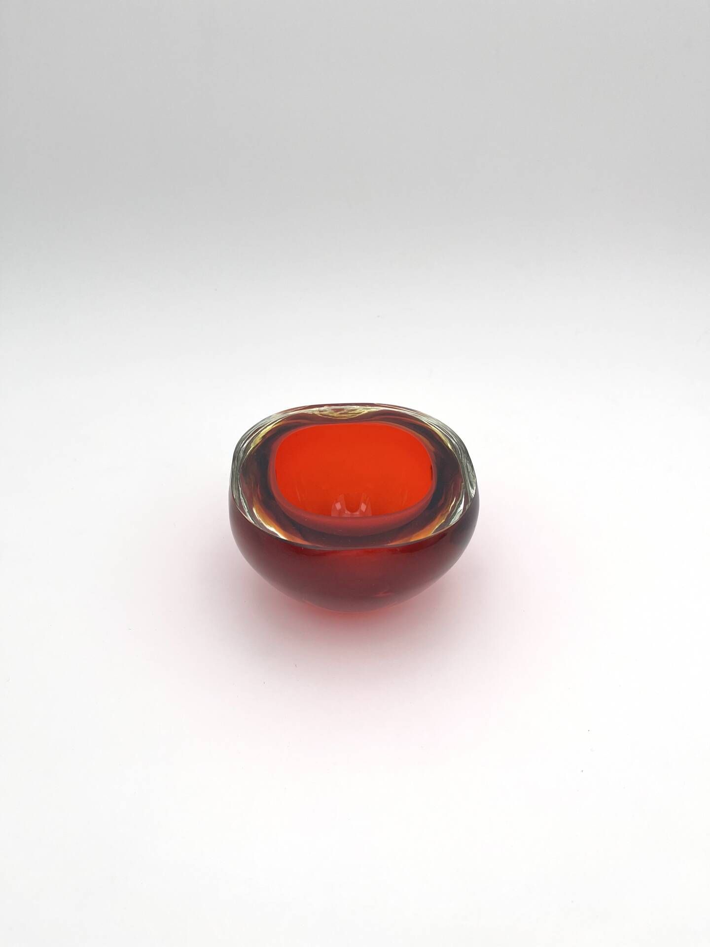 Sommerso Flavio Poli Ashtray Bowl 1.2kg Murano 1960