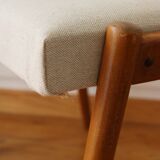 Scandinavian footstool, reupholstered, 1960
